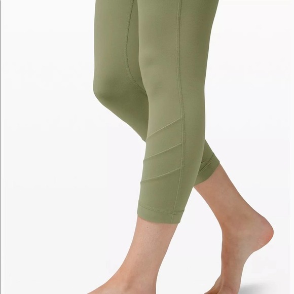 Lululemon Nulu Fold Yoga High Rise Crop Leggings 23” Rosemary Green - Picture 2 of 8